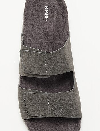 Mules de antelina con tiras de velcro