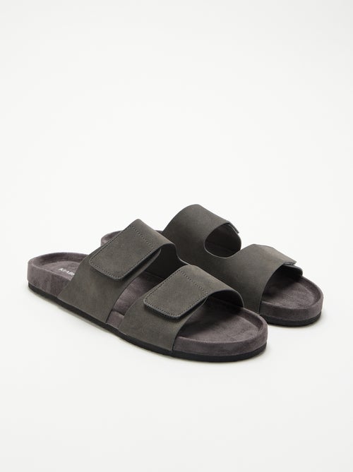 Mules de antelina con tiras de velcro - Kiabi Mules de antelina con tiras de velcro - Kiabi