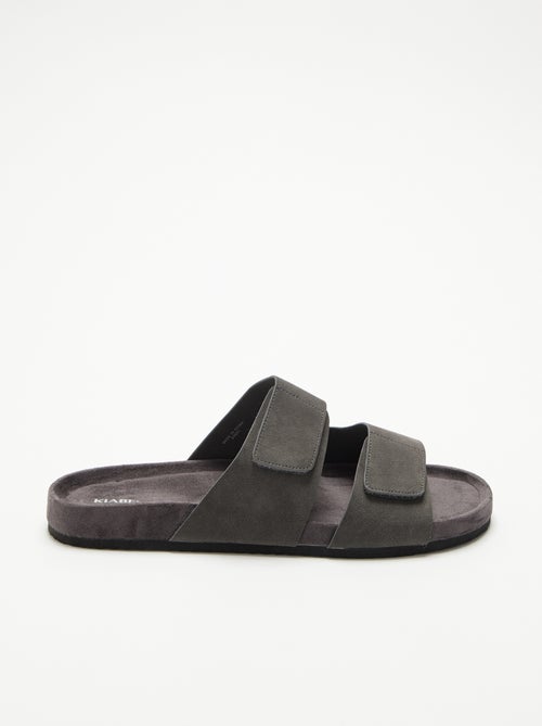 Mules de antelina con tiras de velcro - Kiabi Mules de antelina con tiras de velcro - Kiabi