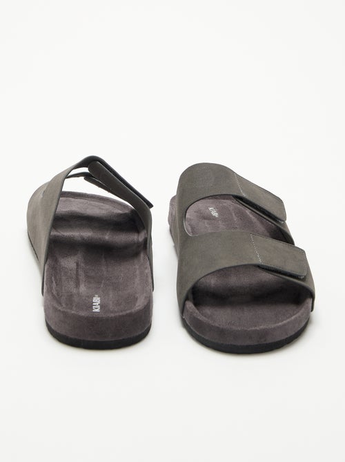Mules de antelina con tiras de velcro - Kiabi Mules de antelina con tiras de velcro - Kiabi