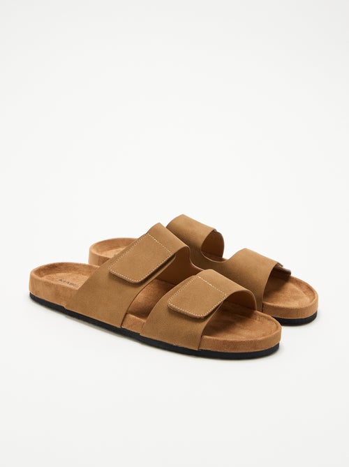 Mules de antelina con tiras de velcro - Kiabi Mules de antelina con tiras de velcro - Kiabi