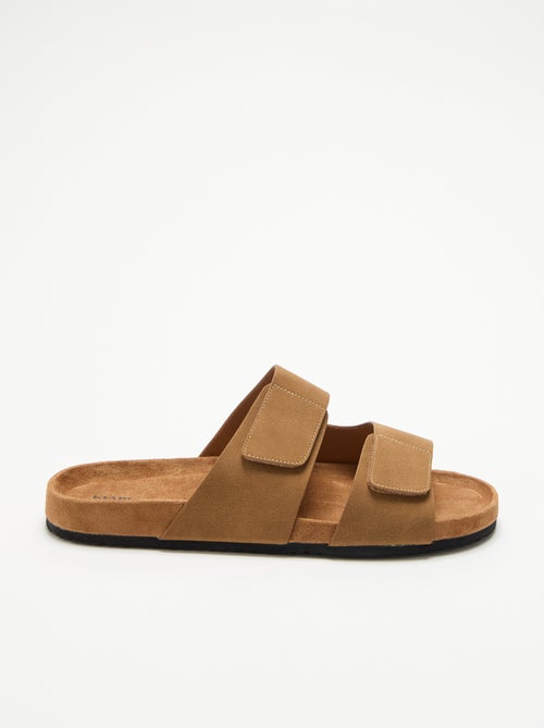 Mules de antelina con tiras de velcro - Kiabi Mules de antelina con tiras de velcro - Kiabi