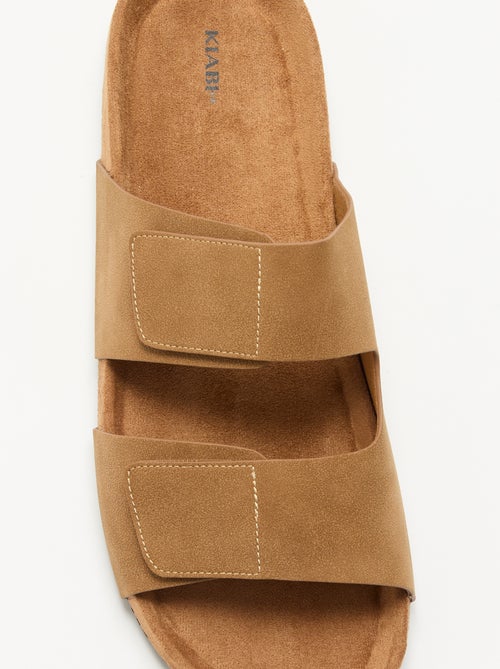 Mules de antelina con tiras de velcro - Kiabi Mules de antelina con tiras de velcro - Kiabi