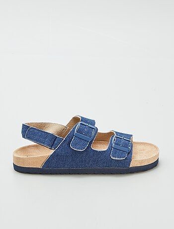 Mules de antelina con velcros