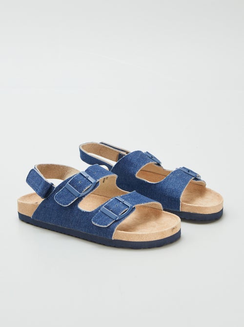 Mules de antelina con velcros - Kiabi