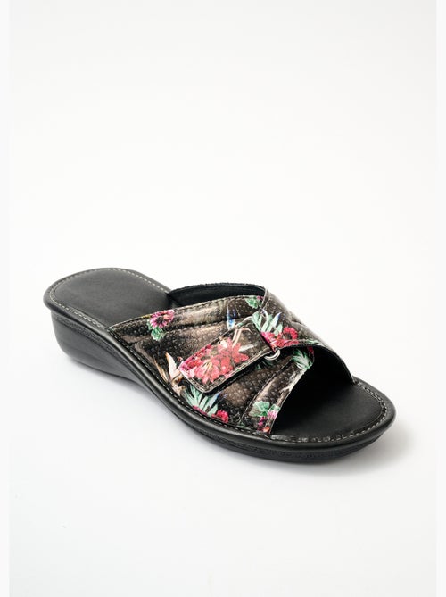 Mules de charol impresas ancho confort - Afibel - Kiabi