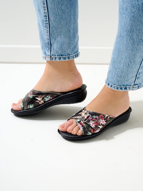 Mules de charol impresas ancho confort - Afibel - Kiabi