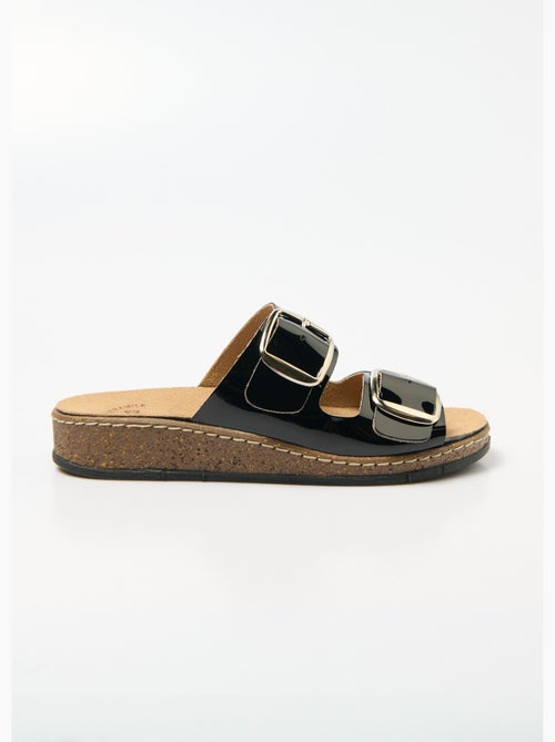 Mules de cuña con hebillas ajustables, ancho cómodo - Afibel - Kiabi