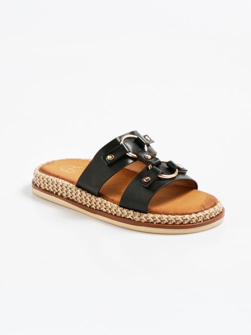 Mules de cuña con tiras y anillas - AFIBEL - Kiabi
