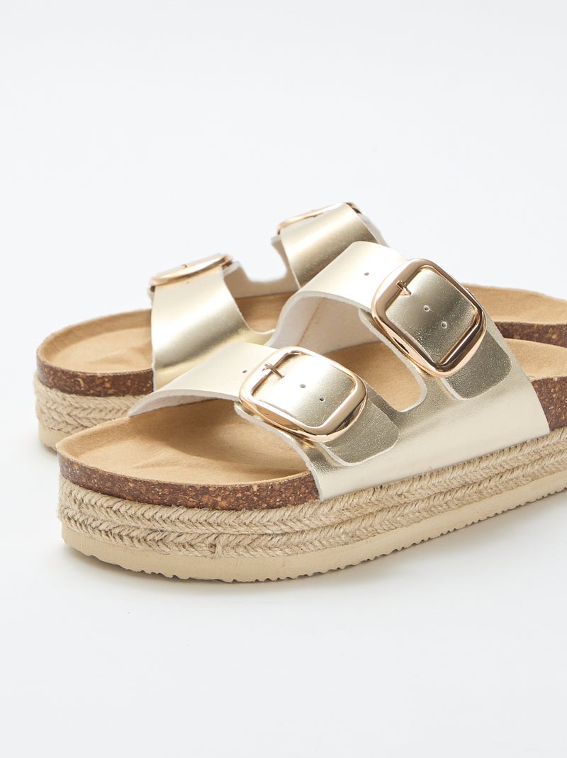 Mules de doble tira Amarillo - Kiabi