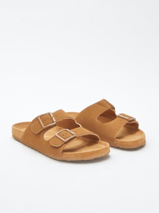 Mules de doble tira con hebillas