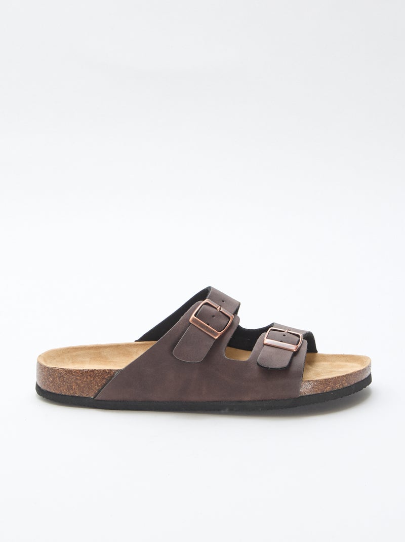 Mules de doble tira Marron - Kiabi