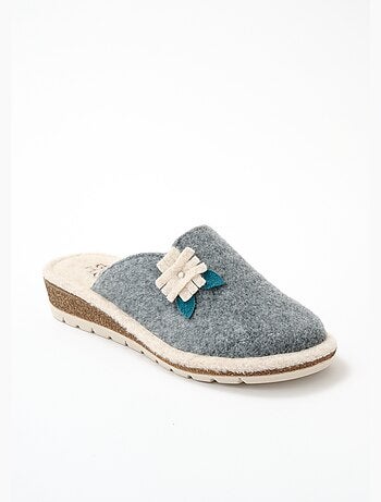 Mules de fieltro comodidad ancho aplicación elegante - Afibel