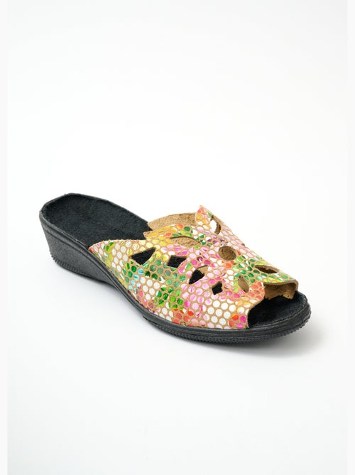 Mules de piel elegantes, ancho cómodo. - Afibel - Kiabi