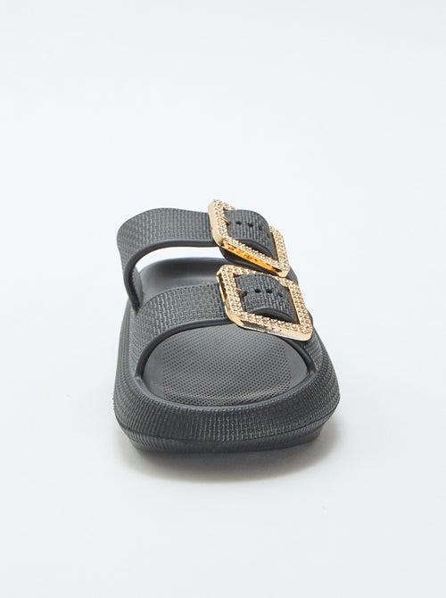 Mules de piscina con hebillas de strass - Kiabi
