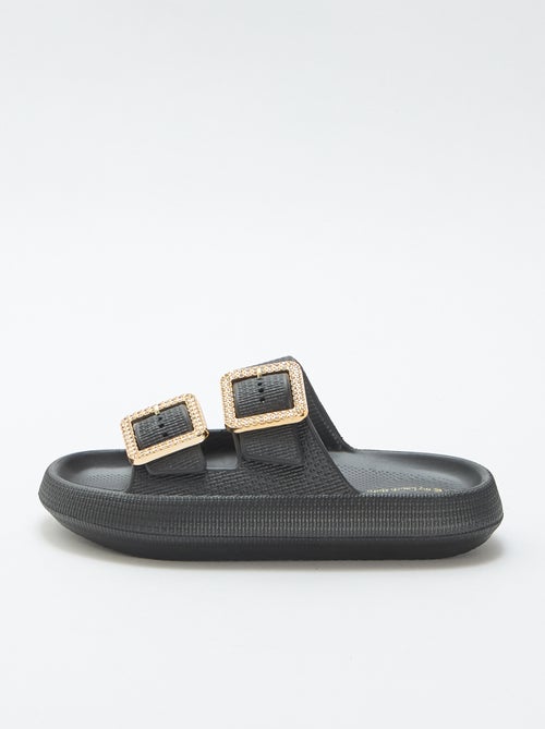 Mules de piscina con hebillas de strass - Kiabi