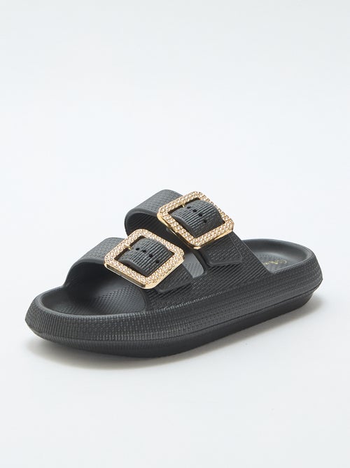 Mules de piscina con hebillas de strass - Kiabi
