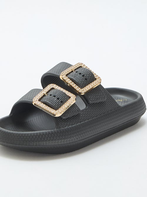 Mules de piscina con hebillas de strass - Kiabi