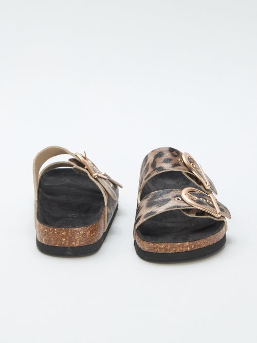 Mules de plataforma con doble tira - Kiabi