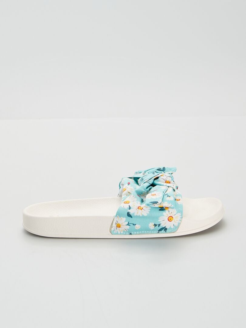 Mules de playa con estampado de fantasía verde - Kiabi
