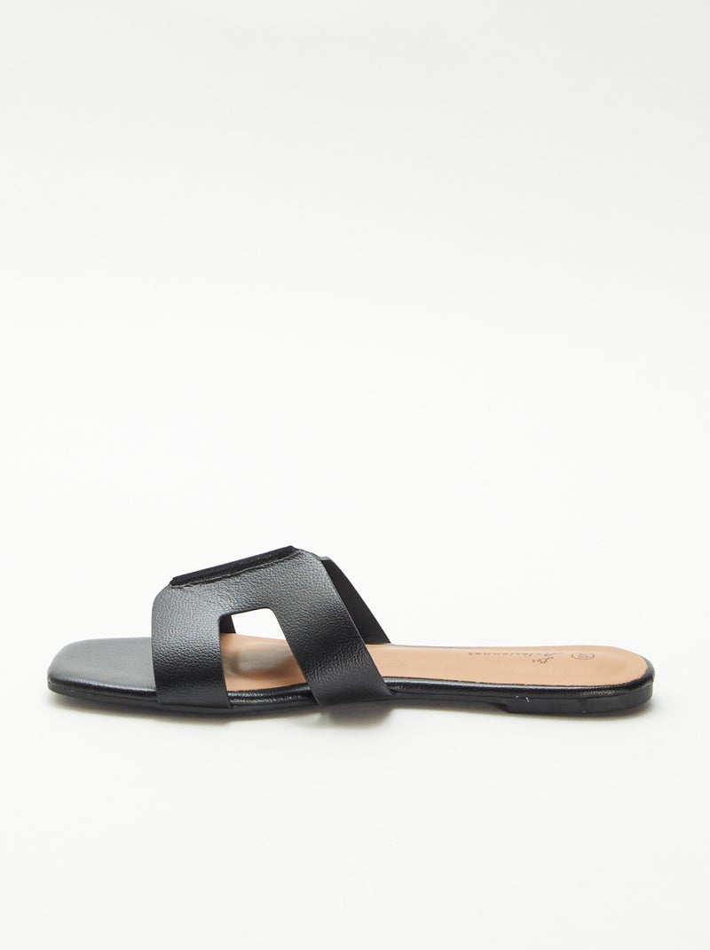 Mules de polipiel Negro - Kiabi