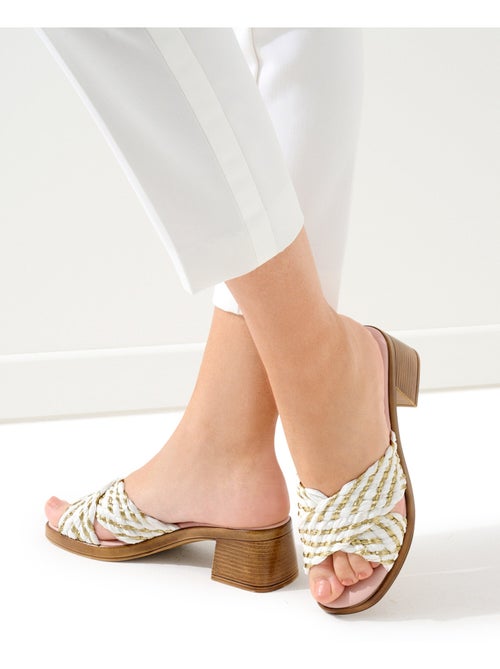 Mules de rafia tejida de ancho cómodo - Afibel - Kiabi