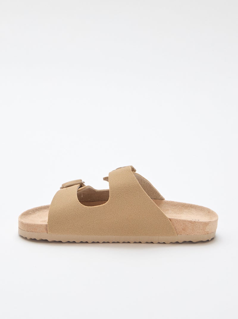Mules doble tira Beige - Kiabi