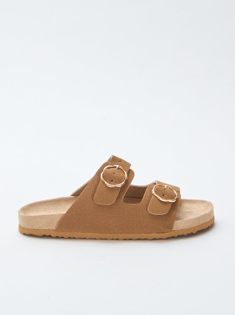 Mules doble tira Marron - Kiabi