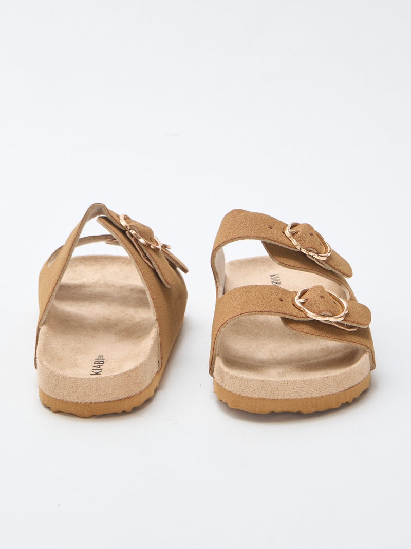 Mules doble tira Marron - Kiabi
