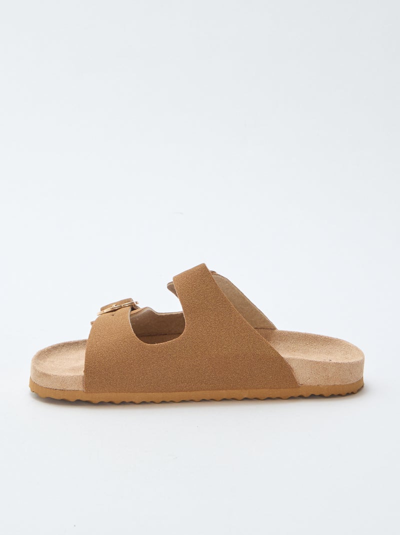 Mules doble tira Marron - Kiabi