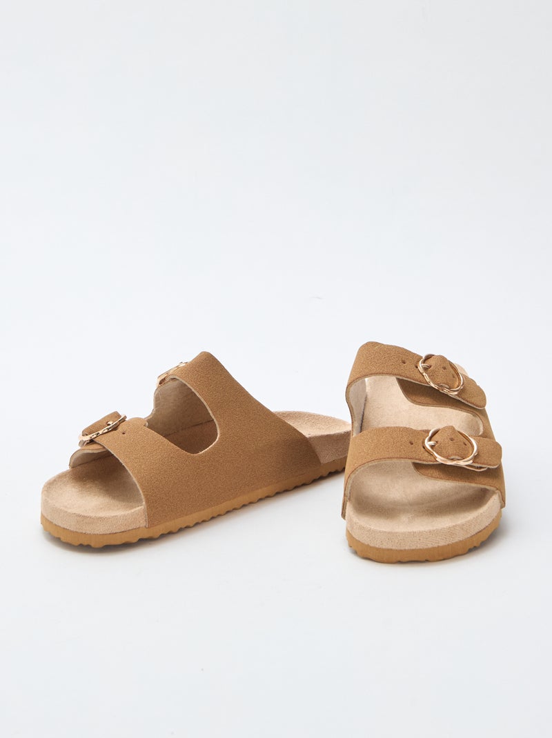 Mules doble tira Marron - Kiabi