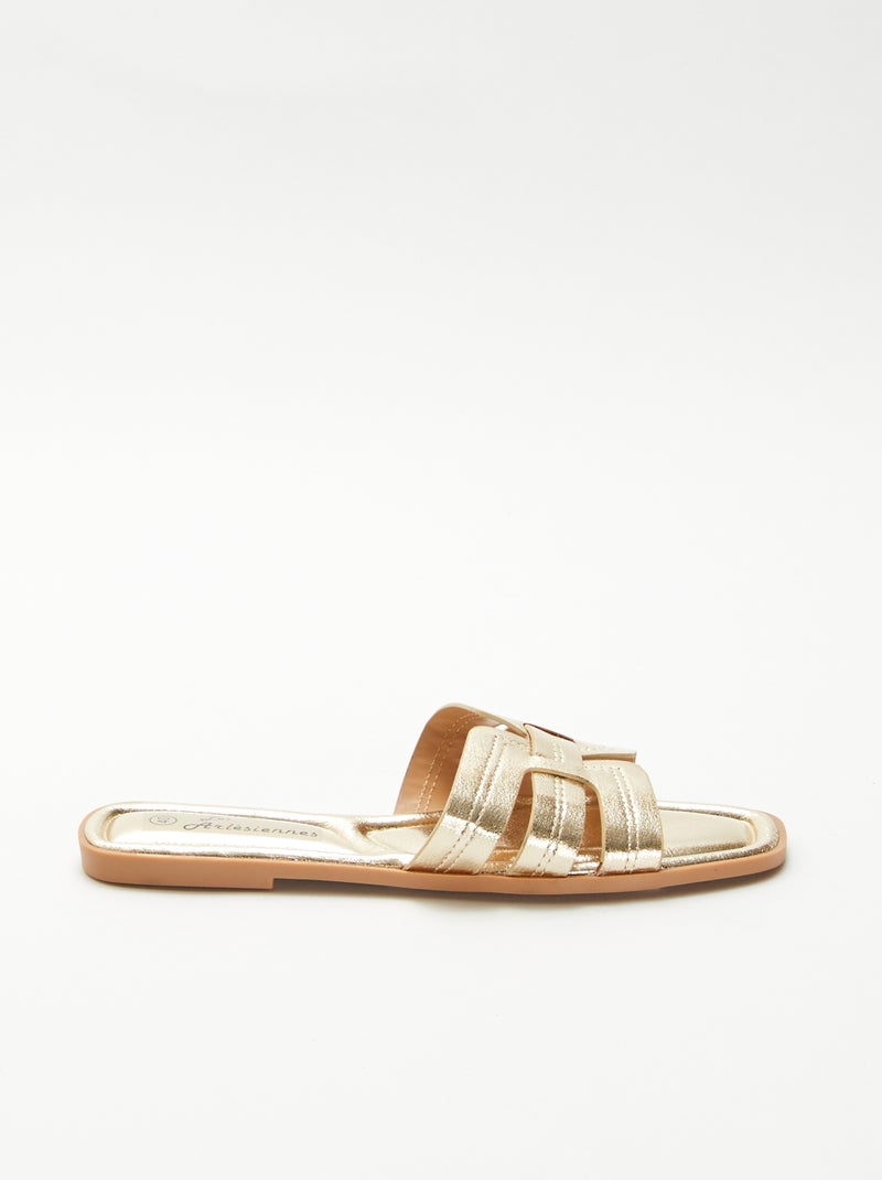 Mules efecto piel craquelada Amarillo - Kiabi