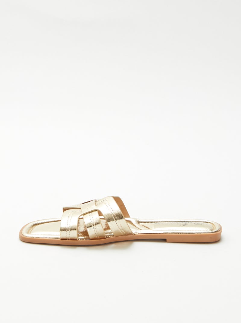 Mules efecto piel craquelada Amarillo - Kiabi