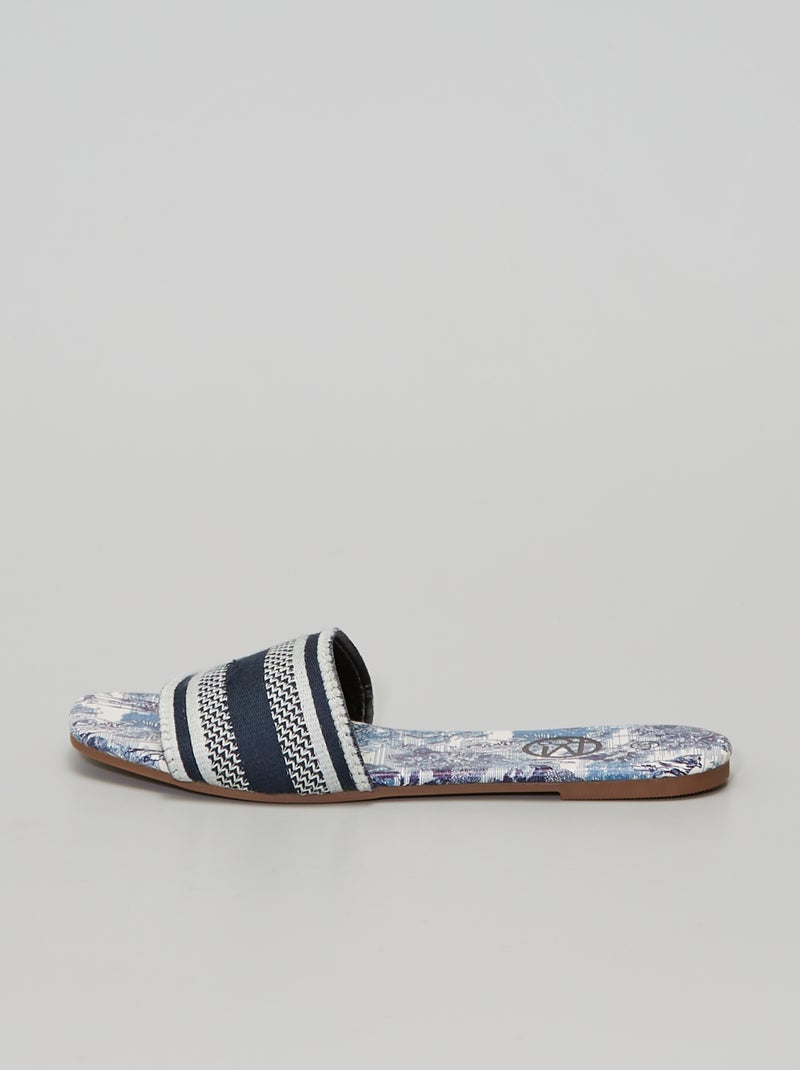 Mules estampadas 'selva' azul navy - Kiabi