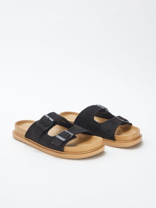Mules gruesas doble tira