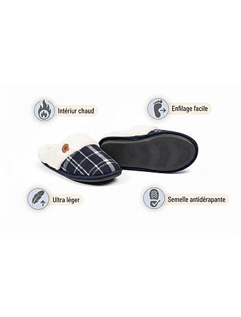 Mules hombre Jacquard escocés MU9732