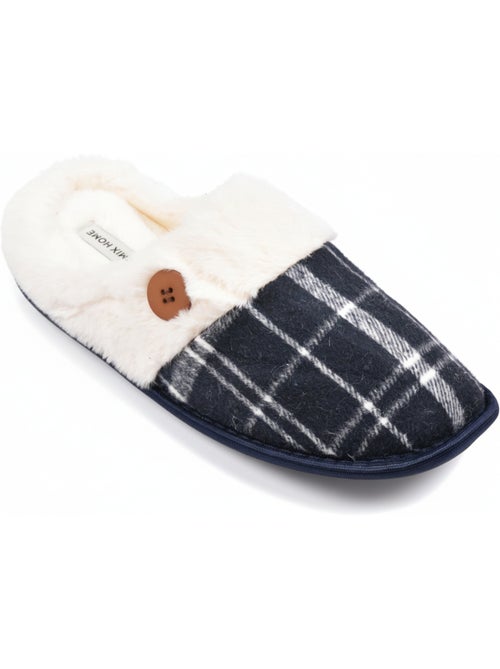 Mules hombre Jacquard escocés MU9732 - Kiabi Mules hombre Jacquard escocés MU9732 - Kiabi