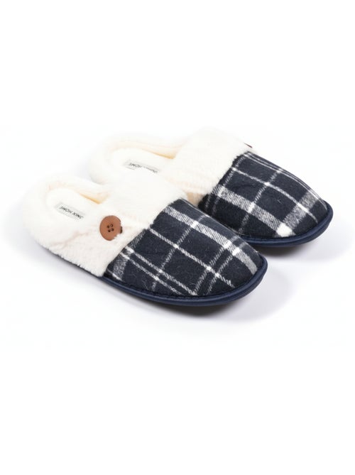 Mules hombre Jacquard escocés MU9732 - Kiabi Mules hombre Jacquard escocés MU9732 - Kiabi