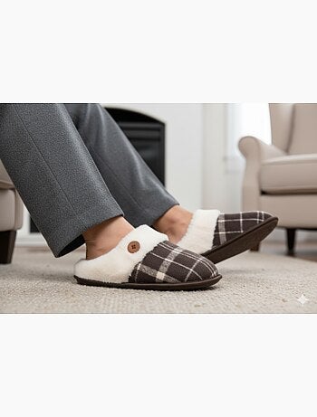 Mules hombre Jacquard escocés MU9732