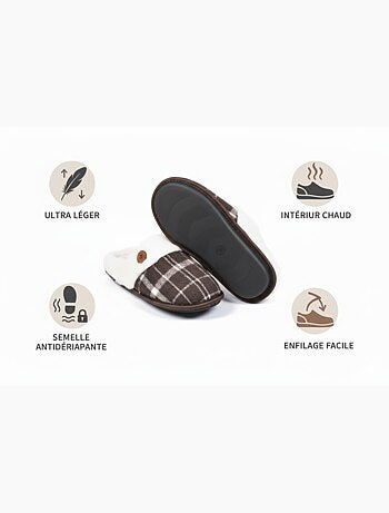Mules hombre Jacquard escocés MU9732