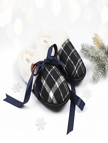 Mules hombre Jacquard escocés MU9732