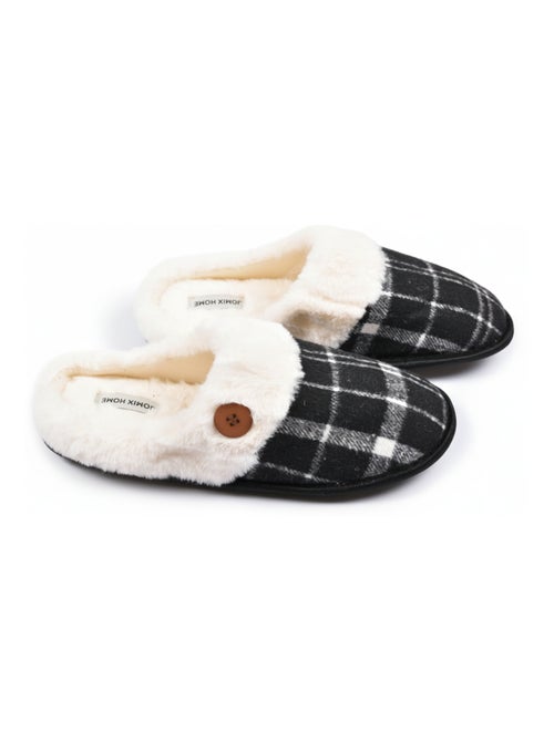 Mules hombre Jacquard escocés MU9732 - Kiabi Mules hombre Jacquard escocés MU9732 - Kiabi
