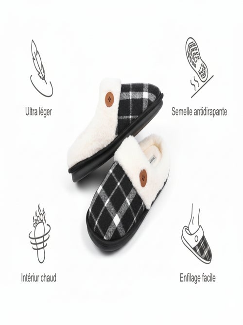 Mules hombre Jacquard escocés MU9732 - Kiabi Mules hombre Jacquard escocés MU9732 - Kiabi