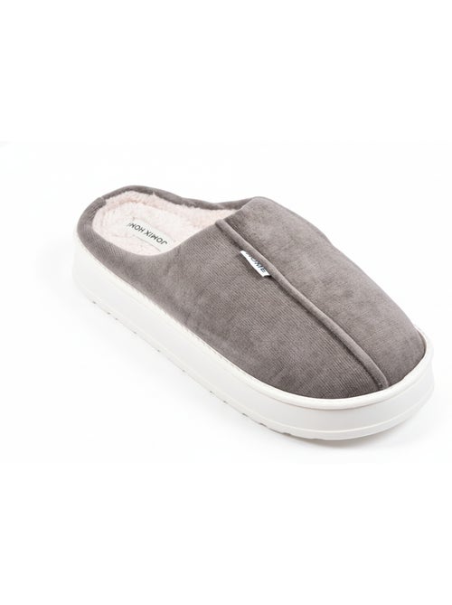 Mules hombre terciopelo acanalado MU10121 - Kiabi Mules hombre terciopelo acanalado MU10121 - Kiabi
