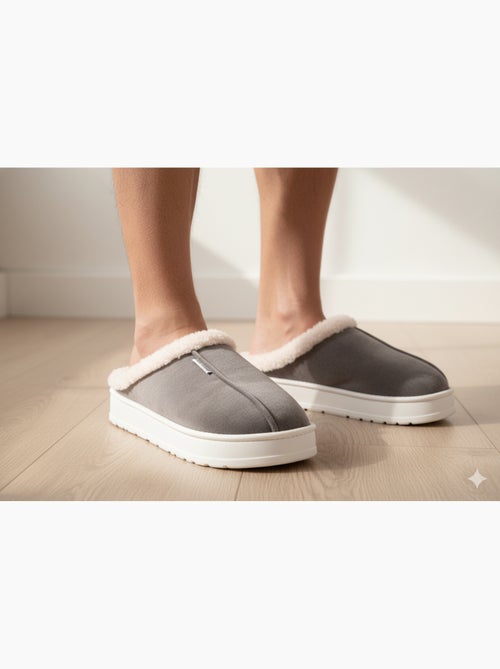 Mules hombre terciopelo acanalado MU10121 - Kiabi Mules hombre terciopelo acanalado MU10121 - Kiabi