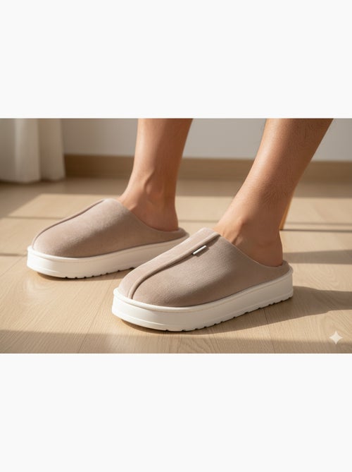 Mules hombre terciopelo acanalado MU10121 - Kiabi Mules hombre terciopelo acanalado MU10121 - Kiabi
