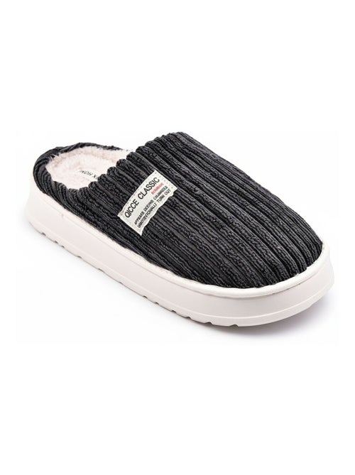 Mules hombre terciopelo acanalado MU10122 - Kiabi Mules hombre terciopelo acanalado MU10122 - Kiabi