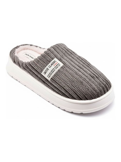 Mules hombre terciopelo acanalado MU10122 - Kiabi Mules hombre terciopelo acanalado MU10122 - Kiabi