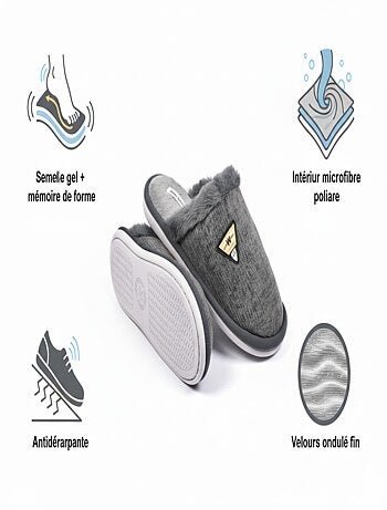 Mules hombre terciopelo ondulado MU9714