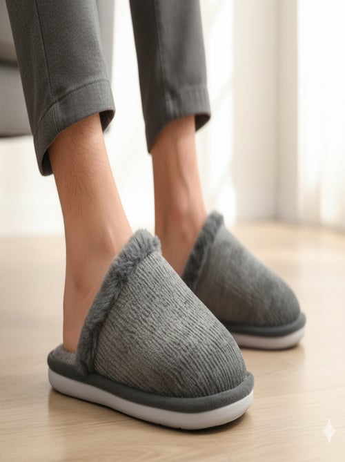 Mules hombre terciopelo ondulado MU9714 - Kiabi